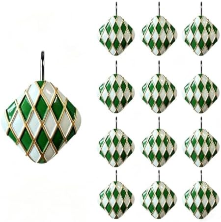 Decorative Geometric Shower Curtain Hooks, Rustproof Metal Shower Hooks by Unknown