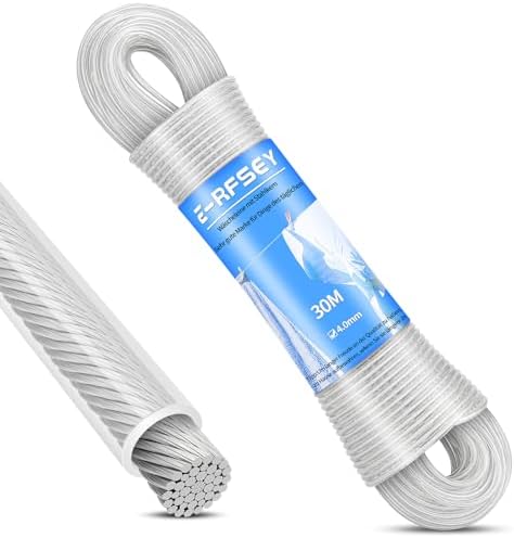 98-Foot Outdoor Clothesline Steel-Core Clothesline Heavy-Duty Extra-Strong by E-RFSEY
