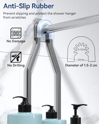 YASONIC Never Rust Shower Caddy Hanging, Aluminum Shower Racks - Image 5