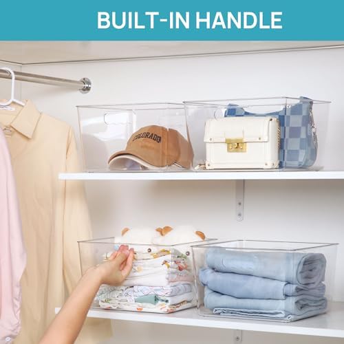 Vtopmart 6 Pack Extra Large Clear Storage Bins, 11x11 Cube Organizer - Image 4