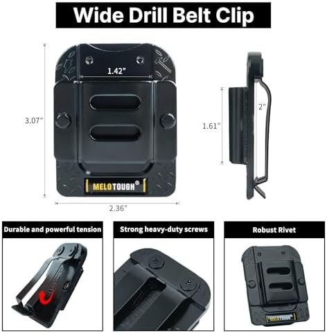 MELOTOUGH Drill Holder for Tool Belt, Drill Clip, Tape Holder for Tool Belt - Image 3