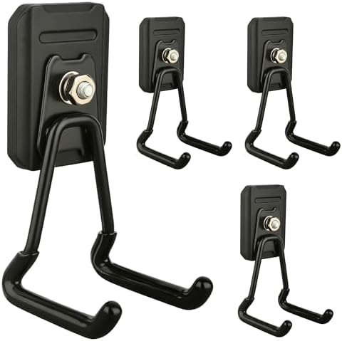 Heavy Duty Magnetic Garage Hooks, 4 Pack Rubber Coated Strong Magnet Hooks by Unknown