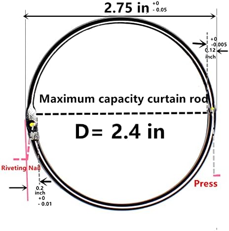 Silver Shower Curtain Rings Metal Round Hooks Ring 2-3/4 inch Diameter Nickel - Image 2