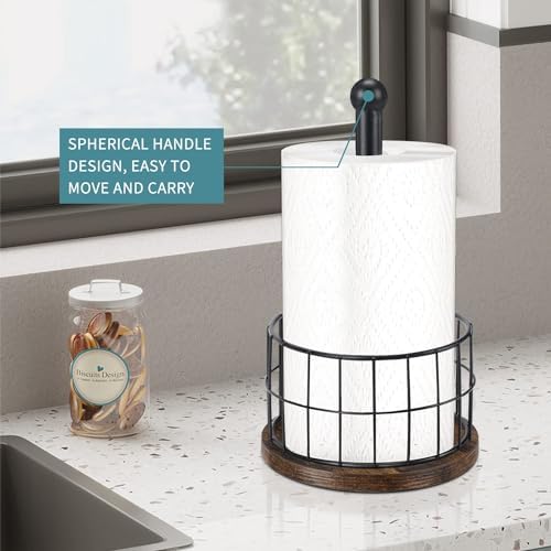 YINMIT Paper Towel Holder Countertop, Farmhouse Paper Towel Holder - Image 3
