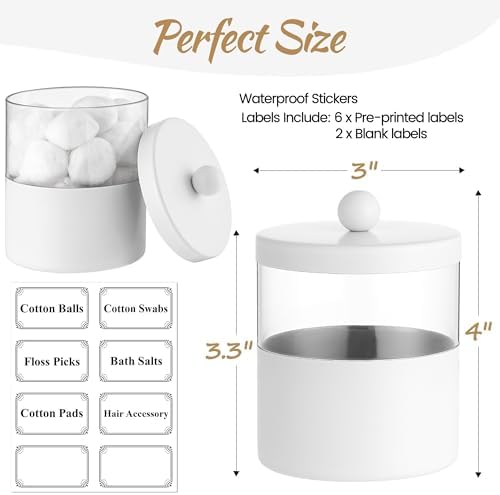 Gaussra White Apothecary Jar, Bathroom Jar - Image 3