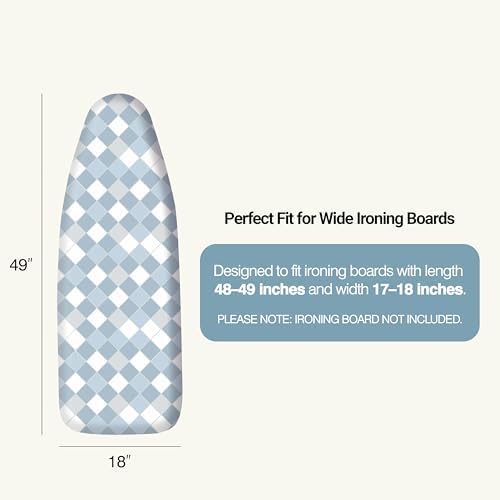 UniSimp Ironing Board Cover and Pad 18"x49" Extra Thick Natural Cotton - Image 2