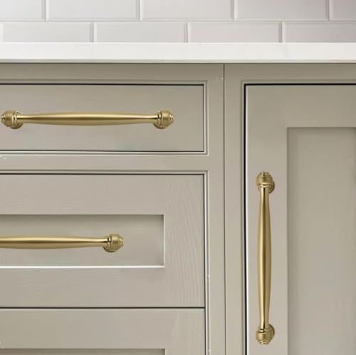 khtumeware 2 Pack 5 Inch(128mm) Champagne Bronze Cabinet Pulls Champagne Brass Kitchen Cabinet Handles Kitchen Cabinet Hardware for Cupboard Drawer Handles Dresser Pulls