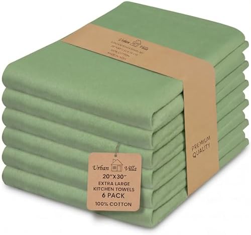 Urban Villa Kitchen Towels Cotton Dish Towels 20”x30” Green by CottonTrends