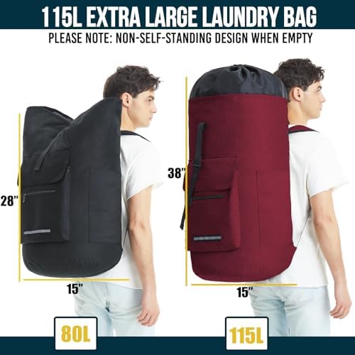 Laundry Bag With 4 Pockets，Laundry Bag With Shoulder Straps，Sturdy Laundry - Image 2