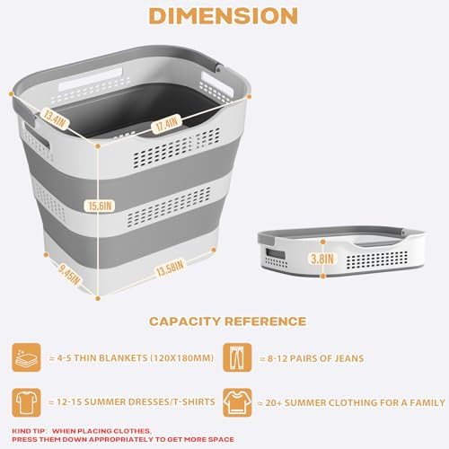 OOAMBB 43L+43L Collapsible Laundry Baskets plastic - Image 5