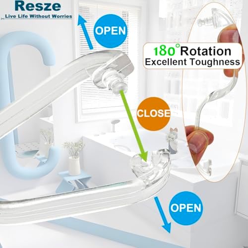Resze 24 PCS Clear Shower Curtain Hooks - Image 4