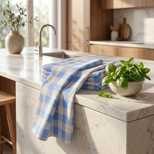 Urban Villa Kitchen Towels Cotton Dish Towels 20”x30” Bluesand - Image 6