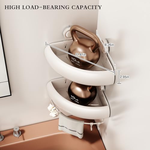 CICUFY Shower Caddy Suction Cup, 2 Pack No Drilling Corner Shower Shelves - Image 2
