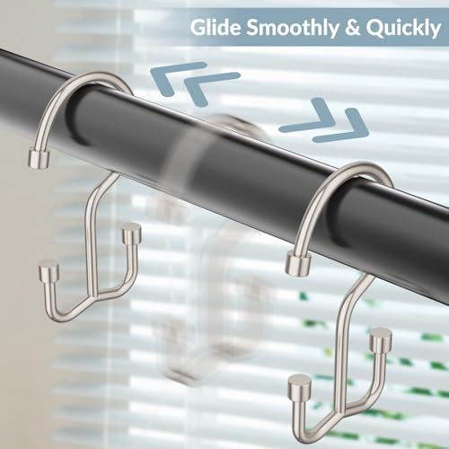 OEH Shower Curtain Hooks, Durable Shower Curtain Hooks Rust Proof, Shower Rings - Image 5