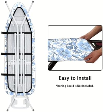 Nuxovilar Blue Floral Ironing Board Cover 15x54 Inches Polyester - Image 5