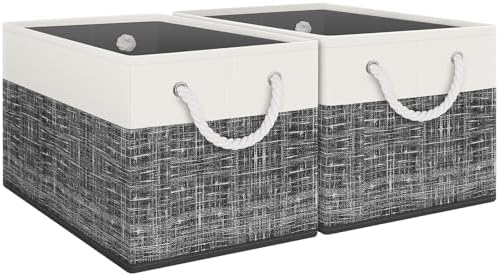 Fab totes Storage Bins 2-Pack, Foldable Storage Baskets by Fabtotes