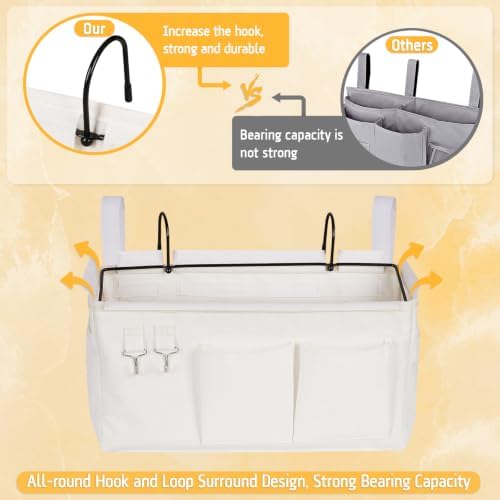Lilithye Bedside Caddy, Bedside Storage Bag Hanging Organizer - Image 5