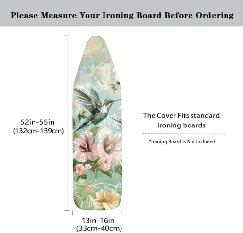 Flower Hummingbird Ironing Board Cover and Pad 15 x 54 Iron Board Protective - Image 5
