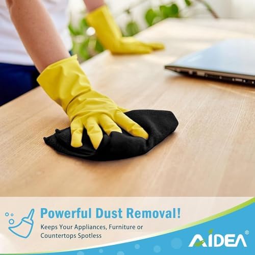 AIDEA Microfiber Cleaning Cloth Black 20PK, Microfiber Towels 11.5"×11.5" - Image 3