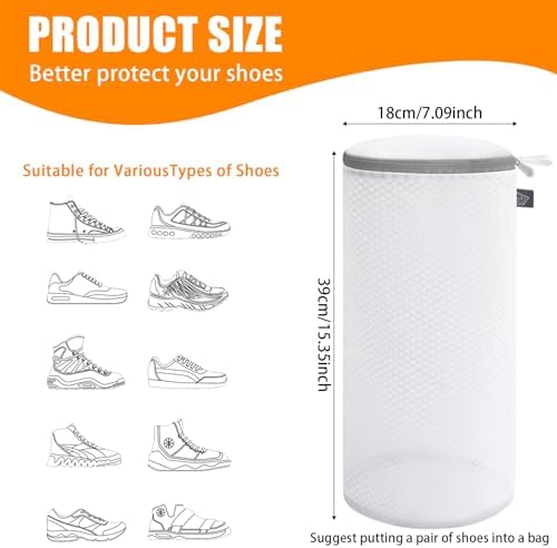 Kimmama Shoe Washing Machine Bag, Mesh Laundry Bags - Image 2