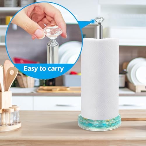 FONMY Paper Towel Holder Countertop Acrylic w/Nature Seashell Handmade - Image 4