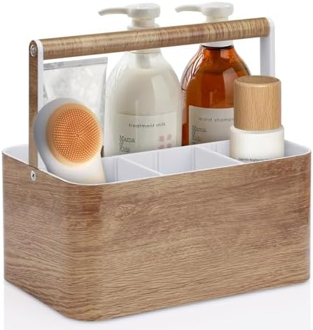 BYUNER Shower Caddy Portable for College: Devided Bathroom Caddy Shower Basket by MakesYourHomeMoreOrganized