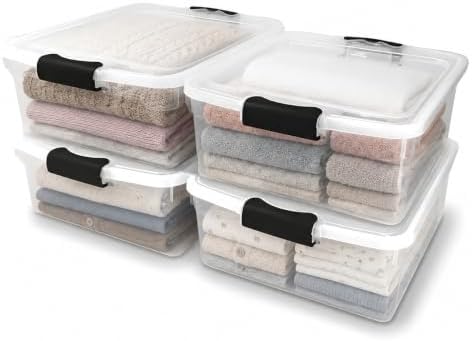 HOMZ Clear Plastic Storage Bins by Homz