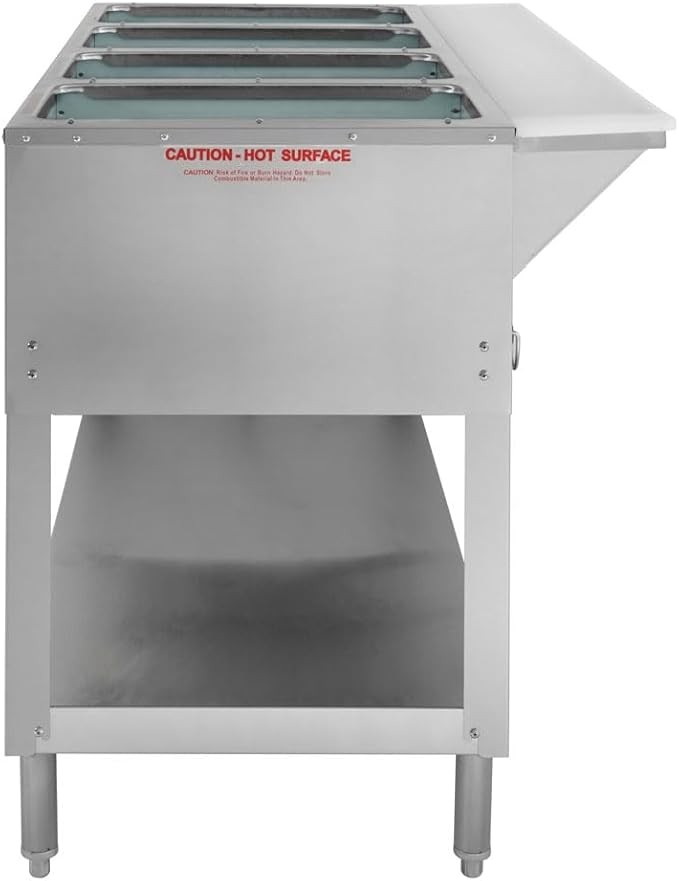 Kratos Commercial Electric Steam Table, 4 Well Stationary Hot Food Table, NSF Certified Food Warmer, 240V, 3000W (28W-112)