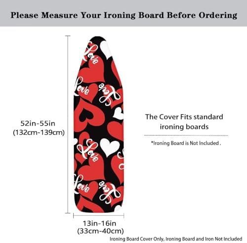 Red Heart Ironing Board Cover Standard Size Valentines Day Washable Ironing - Image 5