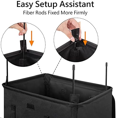 WOWLIVE 100L Black Laundry Hamper - Image 7