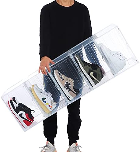 8 PACK XL Shoe Storage Box, Drop Side Sneaker Display Case, Shoe Boxes Clear - Image 3
