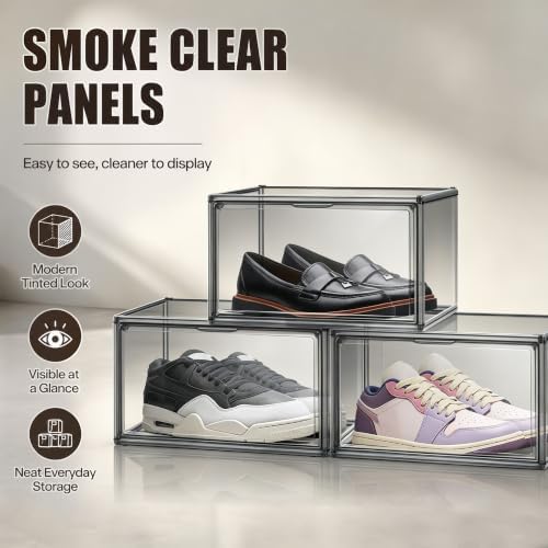 10 Pack Heavy Duty Shoe Sneaker Box, Acrylic Shoe Organizer, Size 12 - Image 4