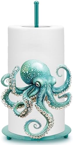 Shimeyao Octopus Metal Paper Towel Holder Stand, Coastal Kitchen Decor by Shimeyao