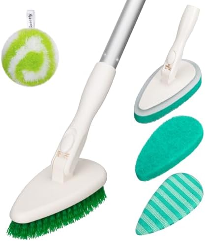 Qaestfy 4-in-1 Tub and Tile Shower Scrubber, Soft & Stiff Bristles Bathroom by Qaestfy