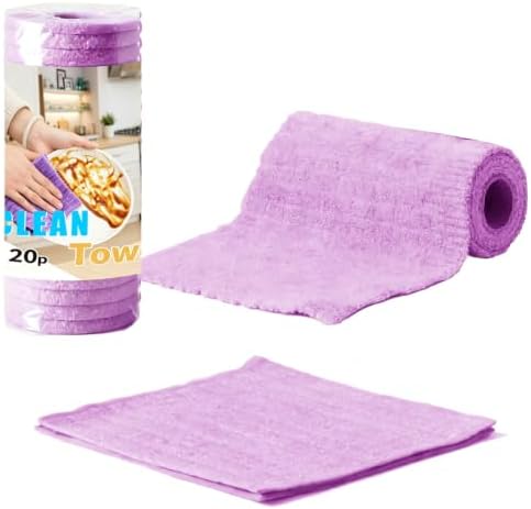 20PCS Cleaning Cloth, Reusable Wet & Dry Use Lint-Free Cleaning Rags 10"*10" by VAHINIX