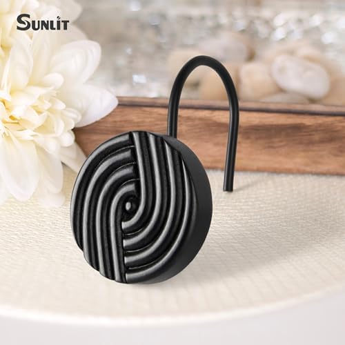 Circle Shower Curtain Hooks, Decorative Bathroom Curtain Rings - Image 6