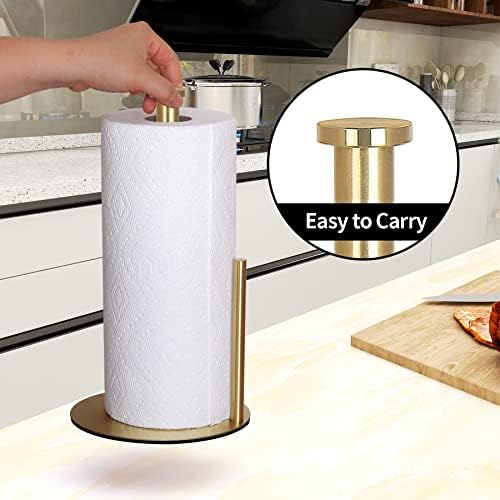 OBODING Gold Countertop Paper Towel Holder, Stainless Steel, Modern Kitchen and - Image 4