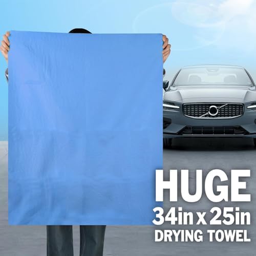 3 Pack Premium XL Shammy Cloth for Car Drying, 34”x25” Chamois Towel for Car - Image 2