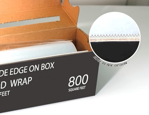 Plastic Food Wrap- 800 SQ. FT. BPA-Free, Includes Optional Slide Cutter - Image 5