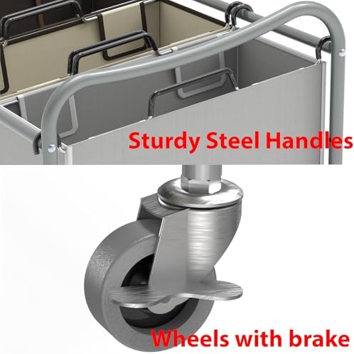 Simple Houseware Heavy Duty 3-Bag Laundry Sorter Rolling Cart - Image 4