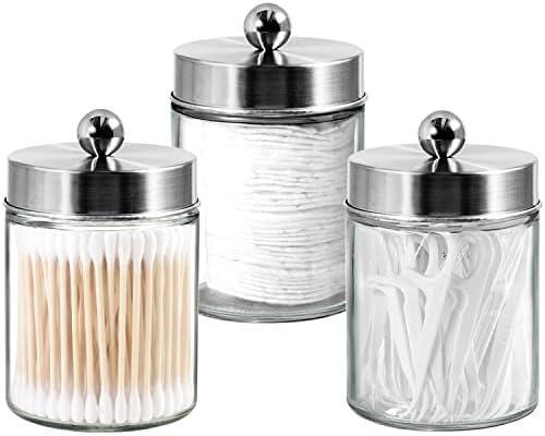 3PC Apothecary Jar Canisters Bathroom Vanity Organizer by Komashr