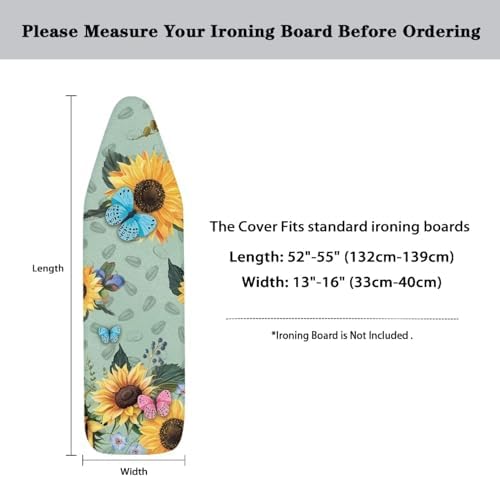 GLENLCWE Sunflower Butterfly Ironing Board Cover and Pad Full Size Scorch - Image 5