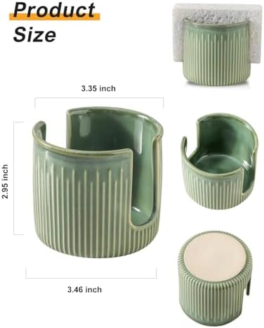 Ceramic Sponge Holder for Kitchen Sink, Scrub Sponge Dish Rack, Farmhouse - Image 4