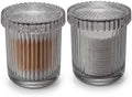 rejomiik 2 Pack Thick Glass Qtip Holder Apothecary Jars by rejomiik