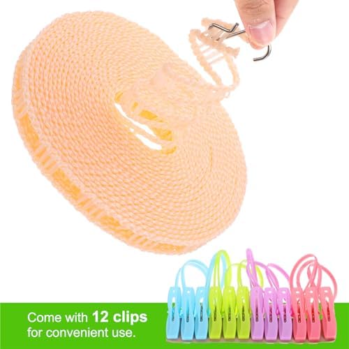 uxcell Windproof Clothesline, 8M 26ft Plastic Non-Slip Clothes Drying Rope - Image 3