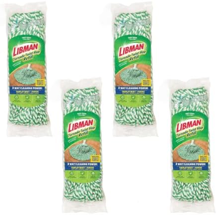 Libman Tornado Mop Refills, Self Wringing, Machine Washable, 4 Pack by TheLibmanCompany
