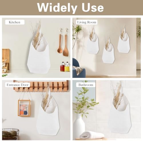 100% Linen Hanging Storage Bags Baskets 2 Pcs, Small Wall Storage Bag - Image 5
