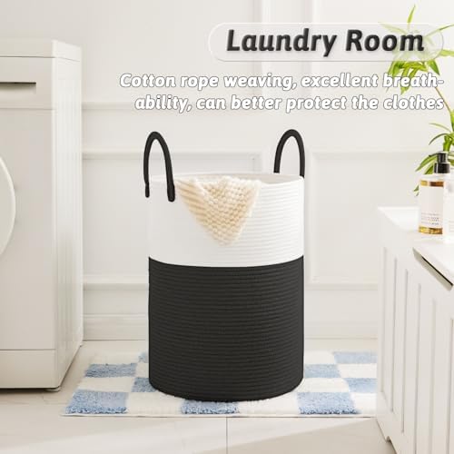 Artfeel Laundry Basket, Woven Cotton Rope Laundry Hamper, 60L - Image 2