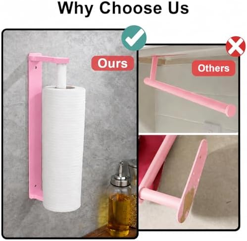 MONEER Kitchen Roll Holder Under Cabinet, Paper Towel Holder, Aluminum Alloy - Image 5