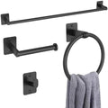 KLJKPA Black Bathroom Accessories Set, 4-Piece Bathroom Hardware Set by KLJKPA